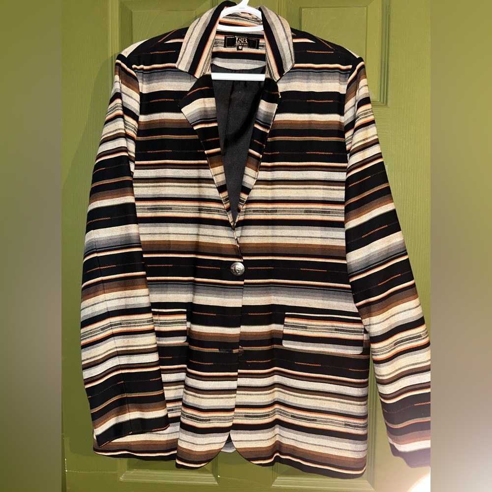 L&B Multicolor Striped Blazer - Black, Brown, Tan